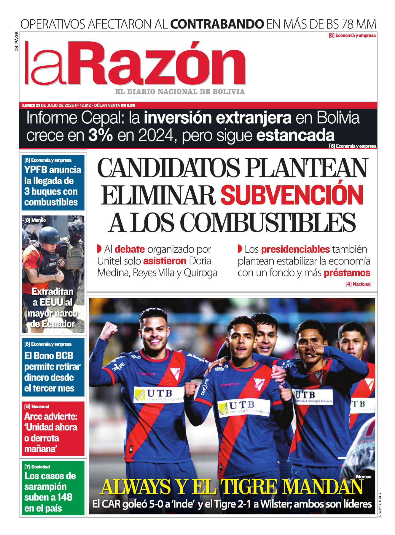 21 de julio del 2025 - La Razón