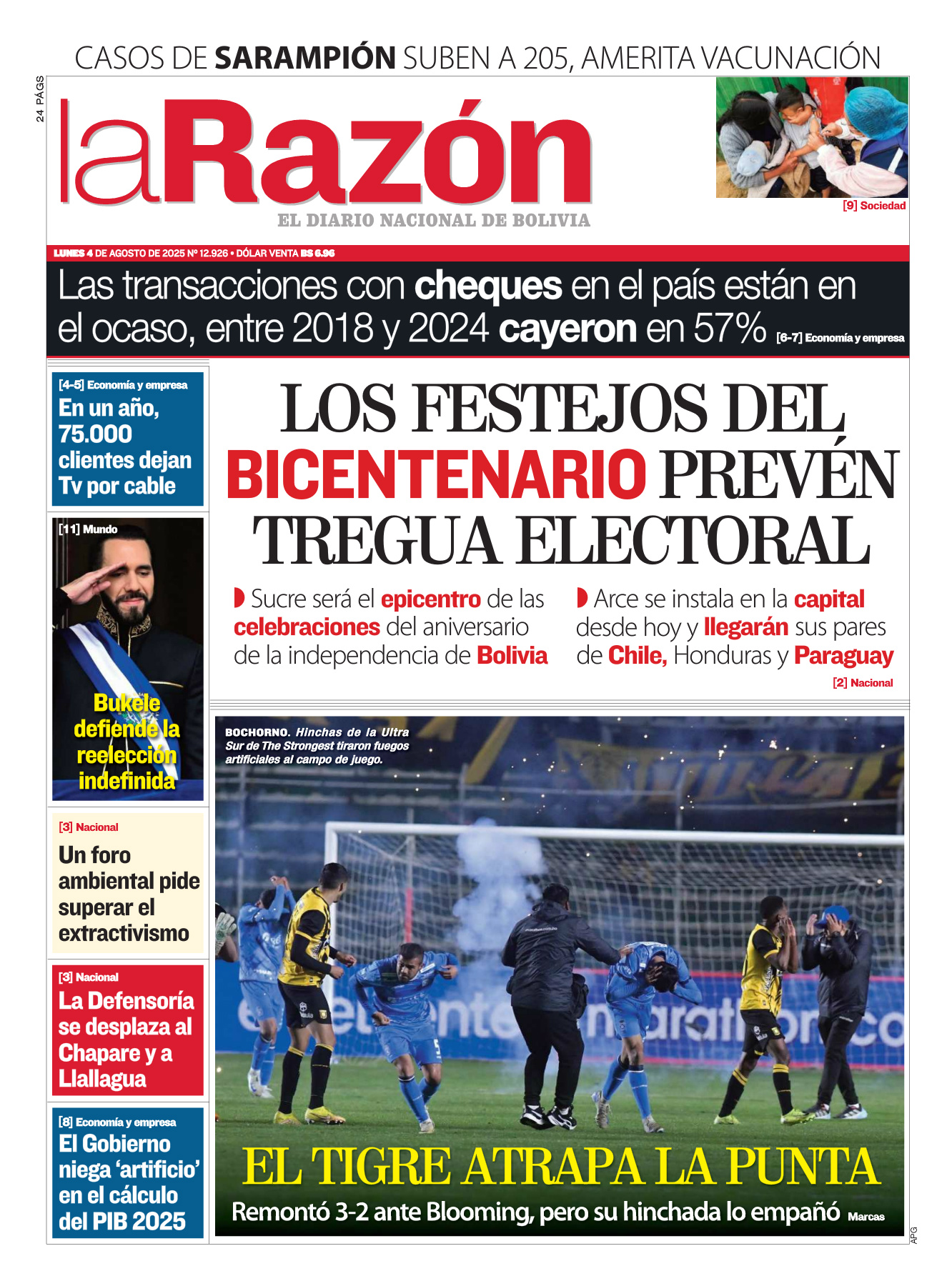 04 de agosto del 2025 - La Razón