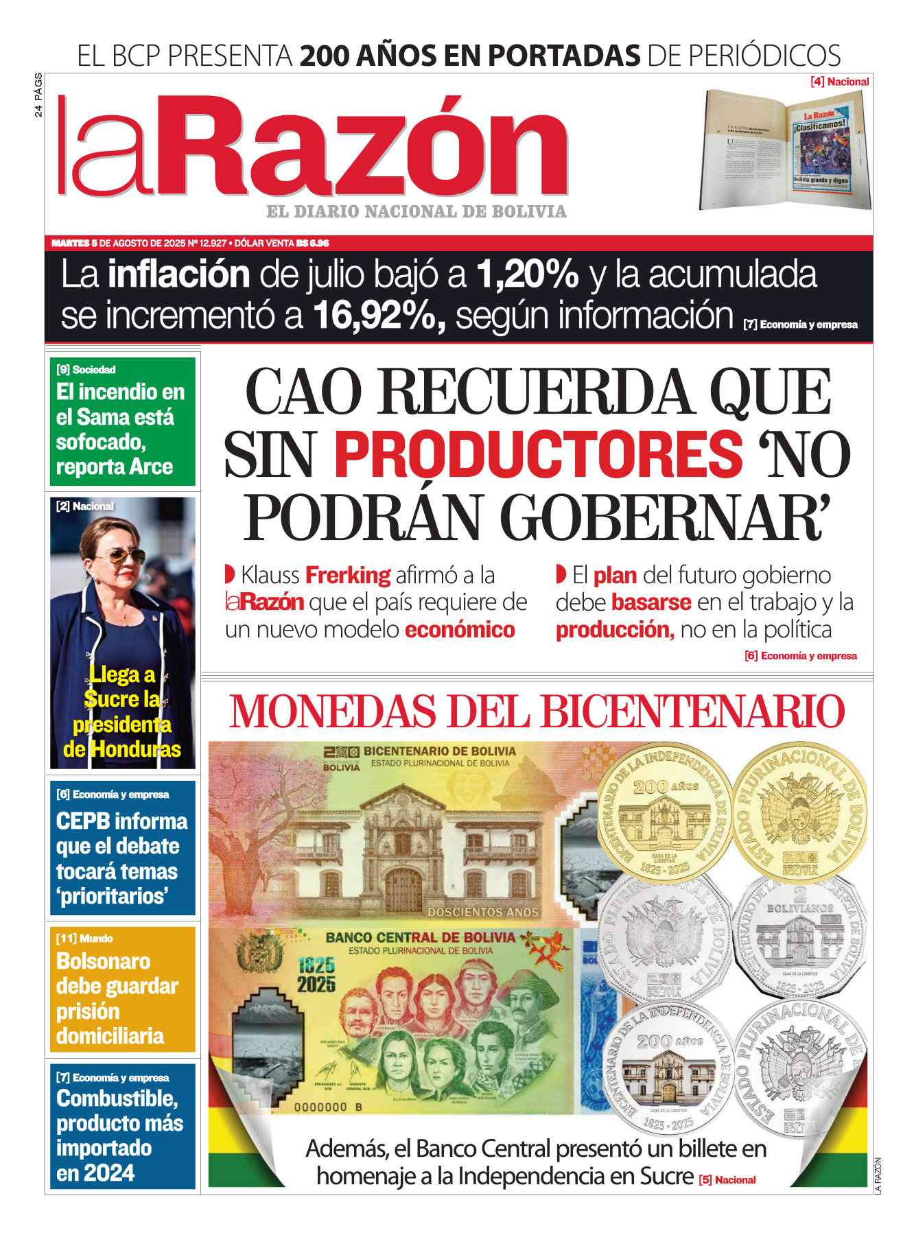 05 de agosto del 2025 - La Razón