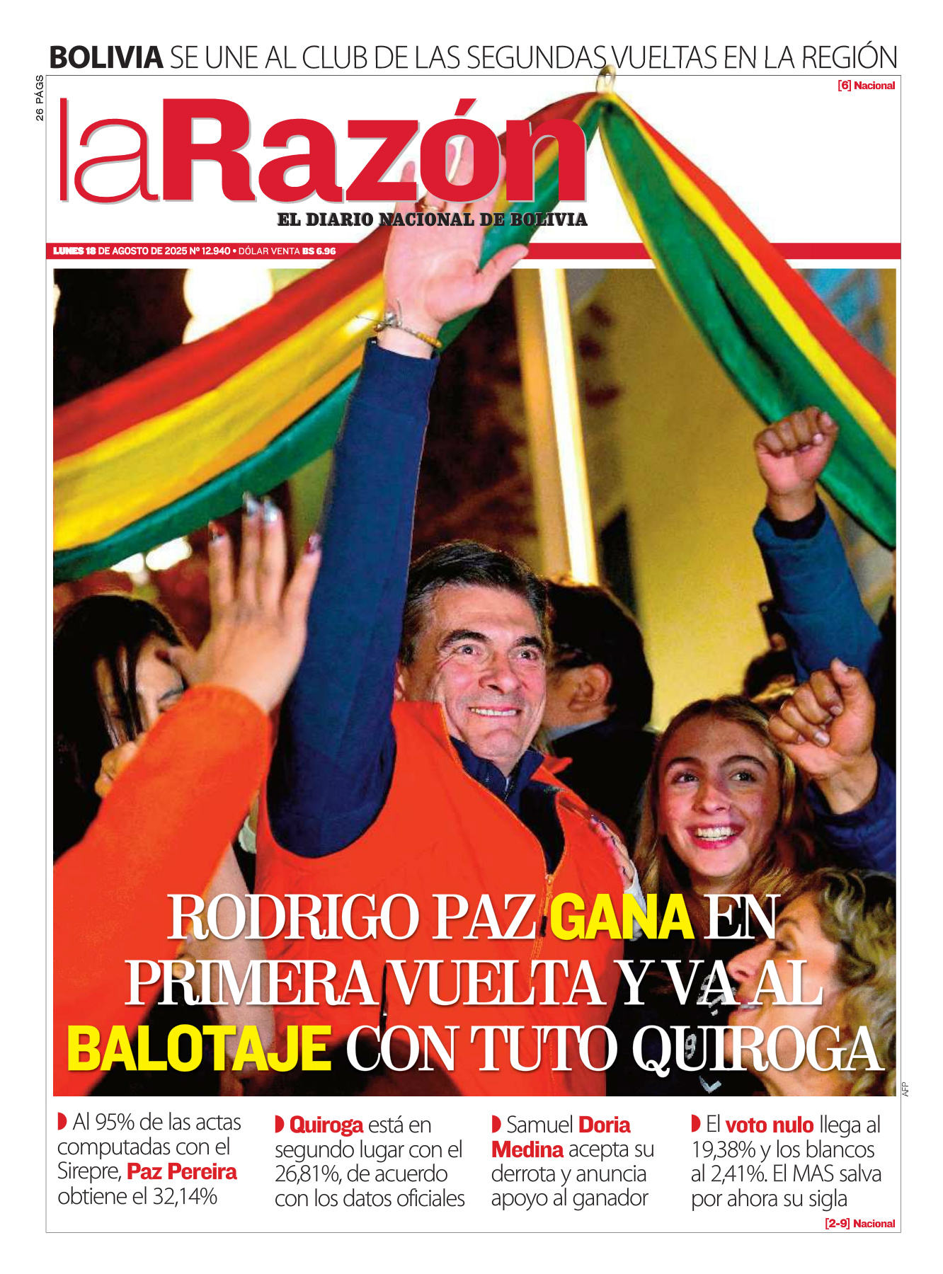 18 de agosto del 2025 - La Razón