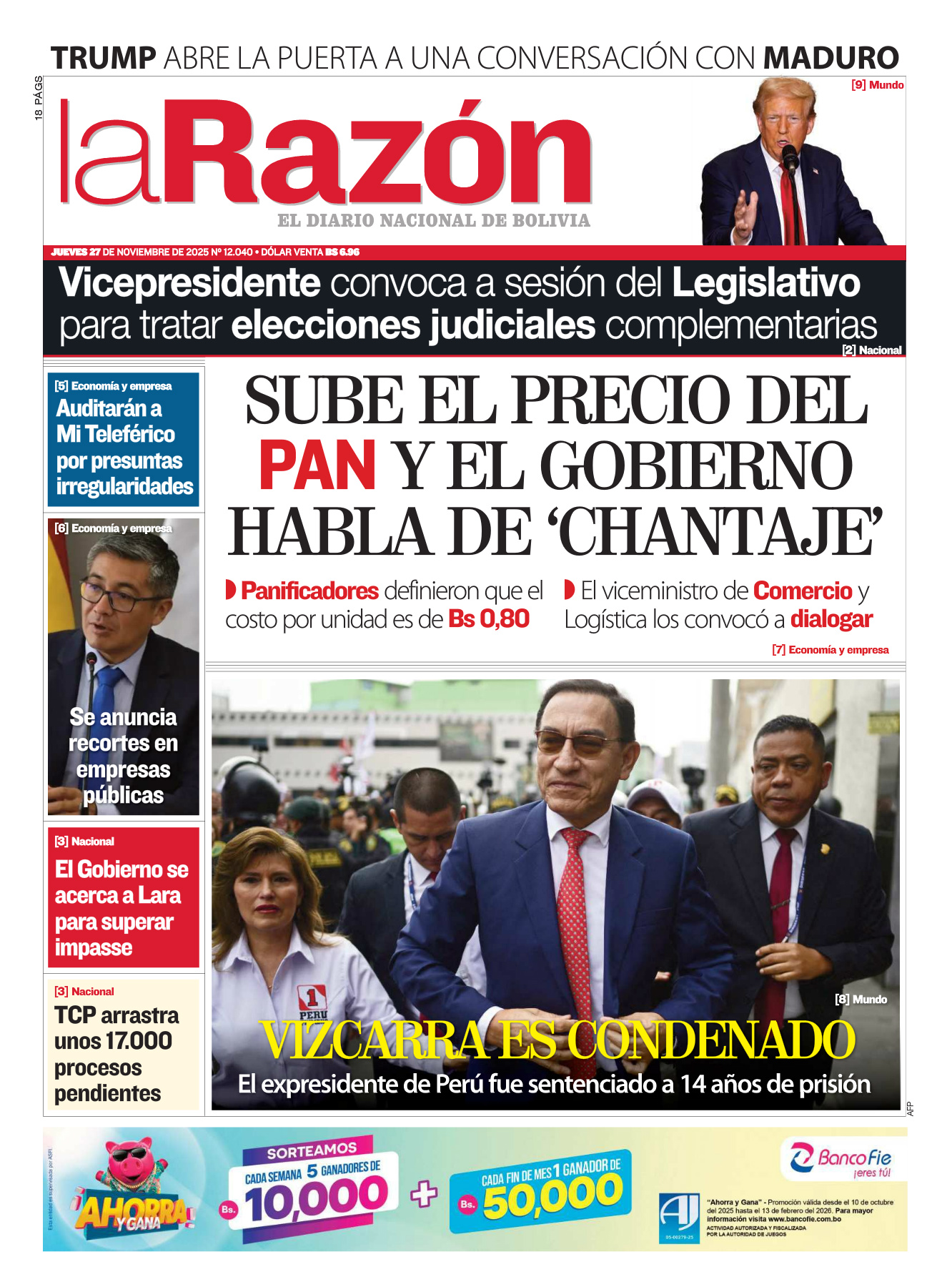 27 de noviembre del 2025 - La Razón