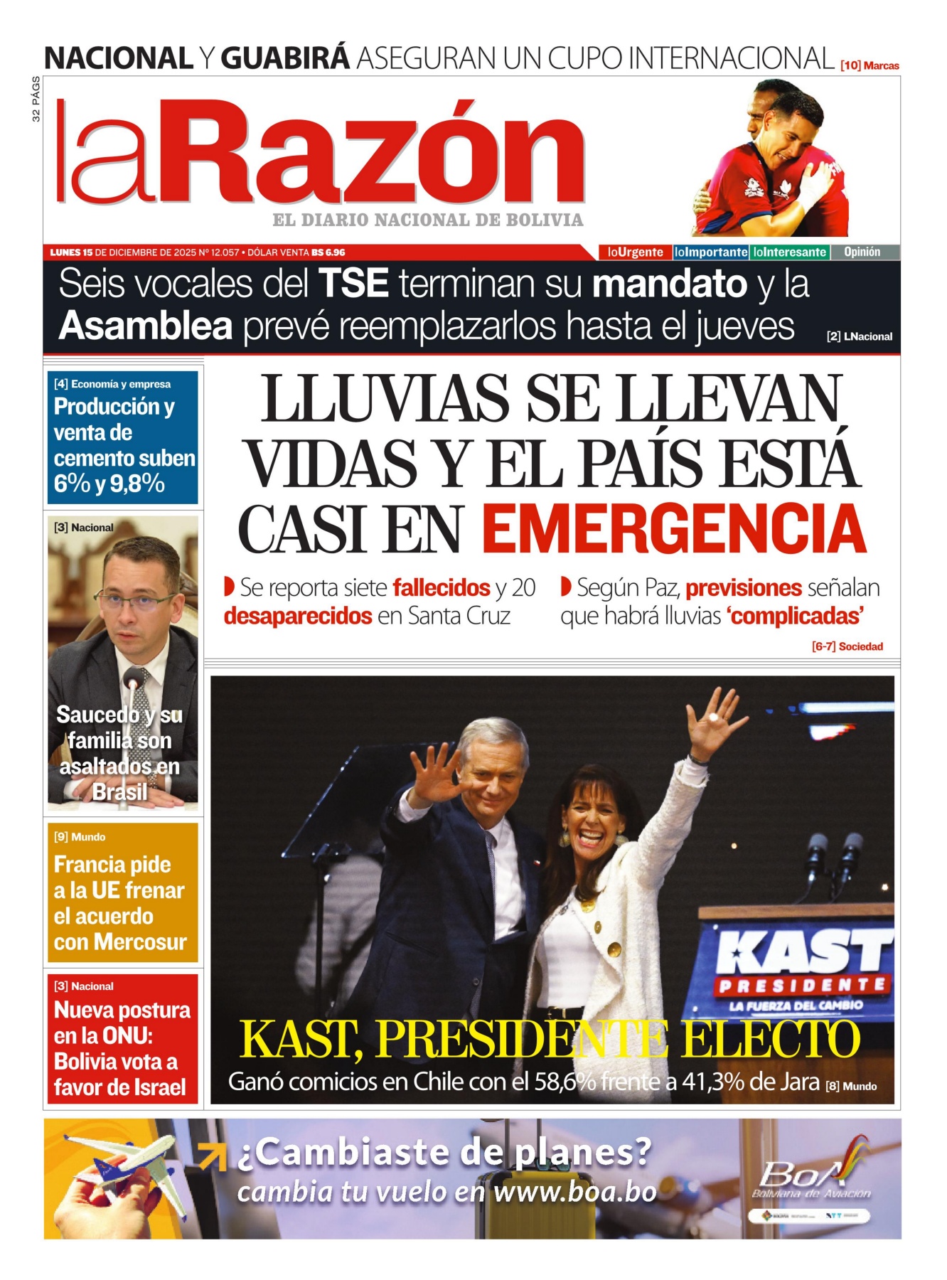 15 de diciembre del 2025 - La Razón