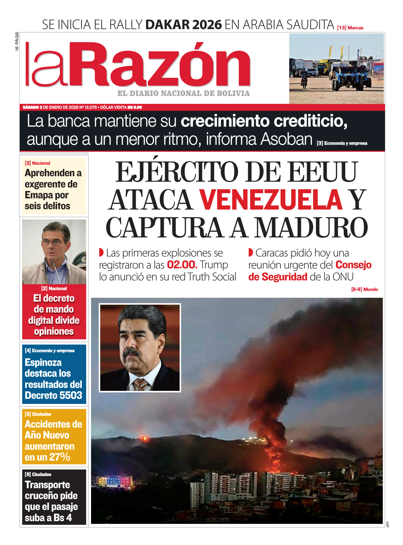 03 de enero del 2026 - La Razón