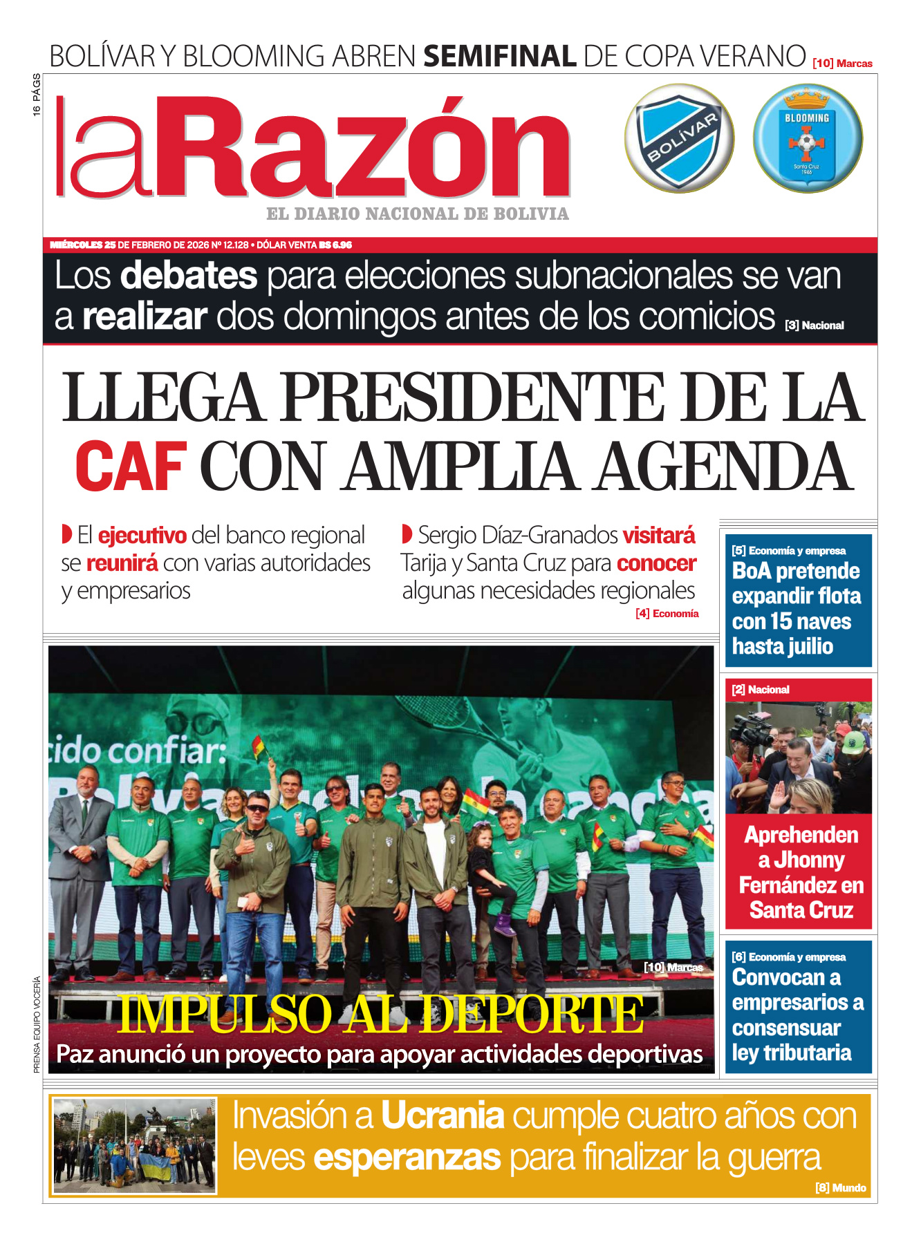 25 de febrero del 2026 - La Razón