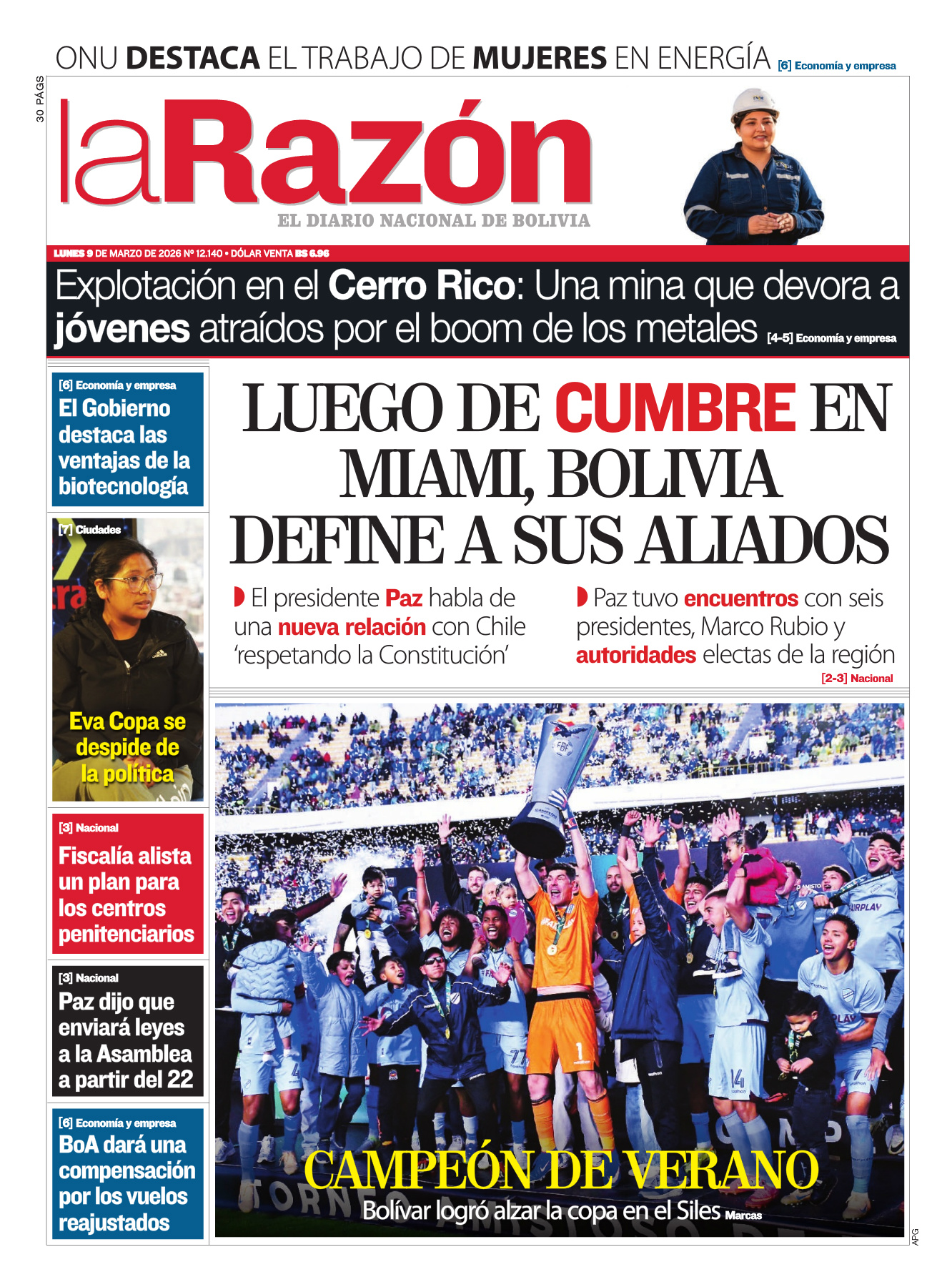 09 de marzo del 2026 - La Razón
