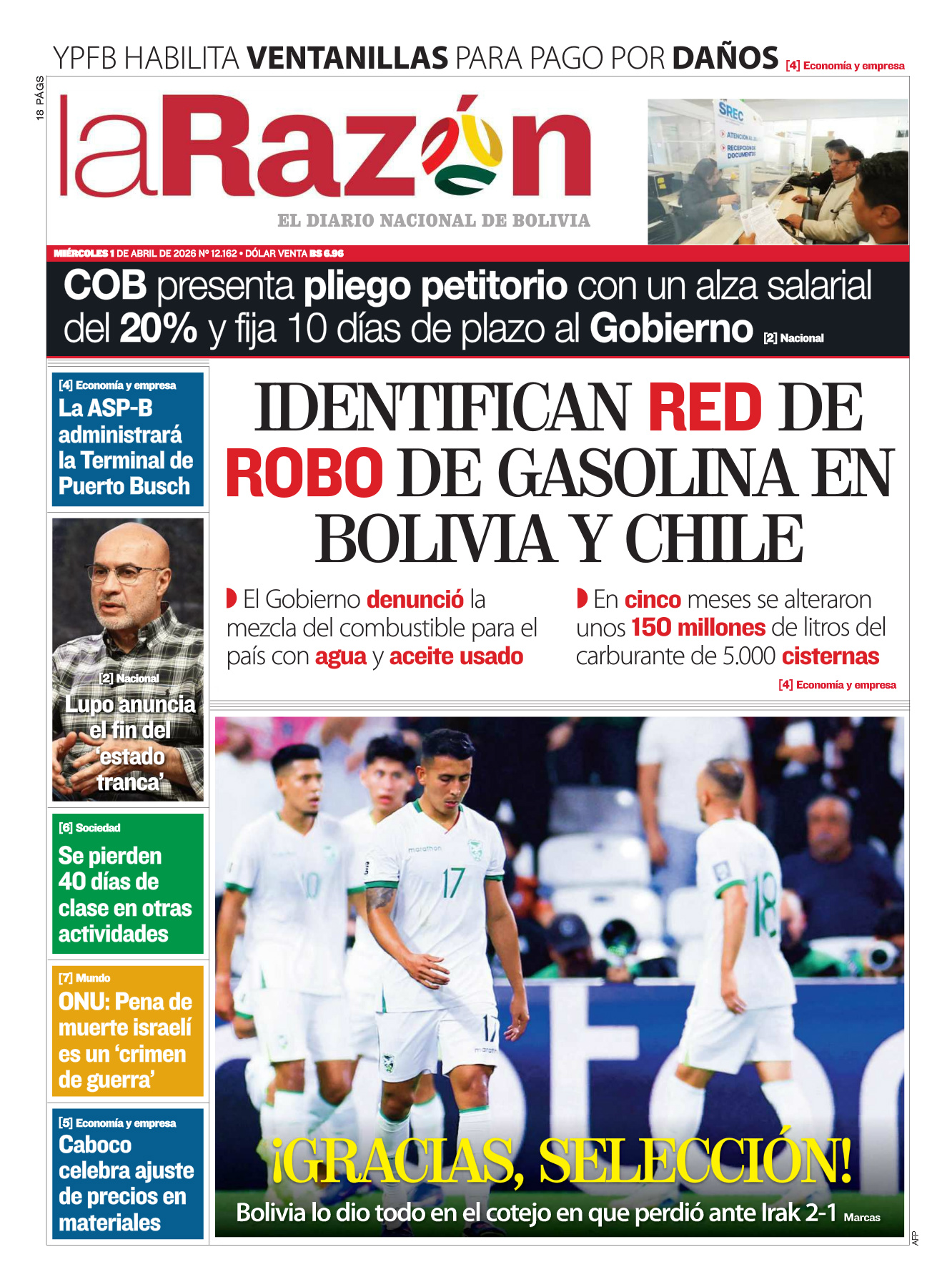 01 de abril del 2026 - La Razón